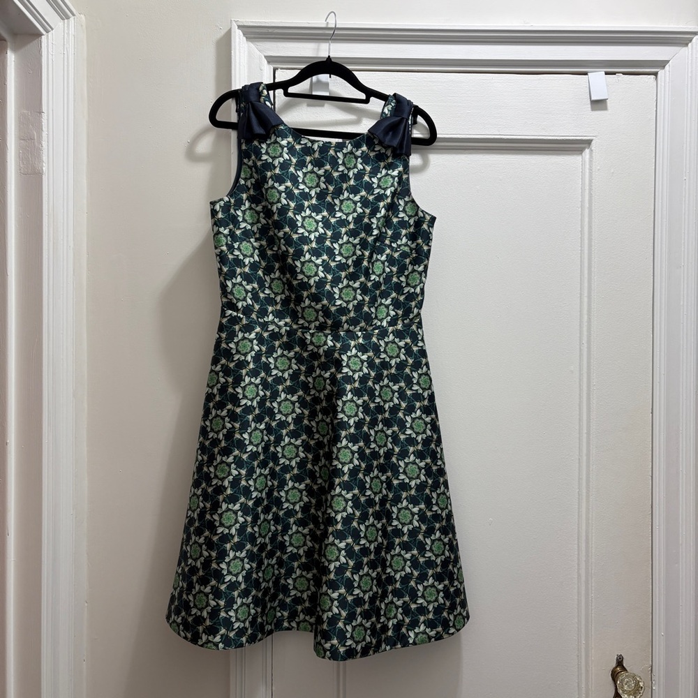 Ted Baker size 3 backless green blue cocktail dress